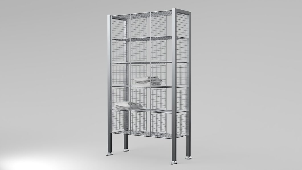 Stainless steel wardrobe 15 compartments organized storage