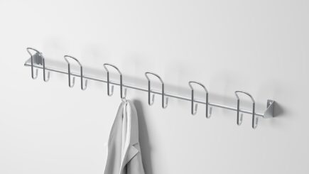 Stainless steel coat rack wall mounted 6 double pegs