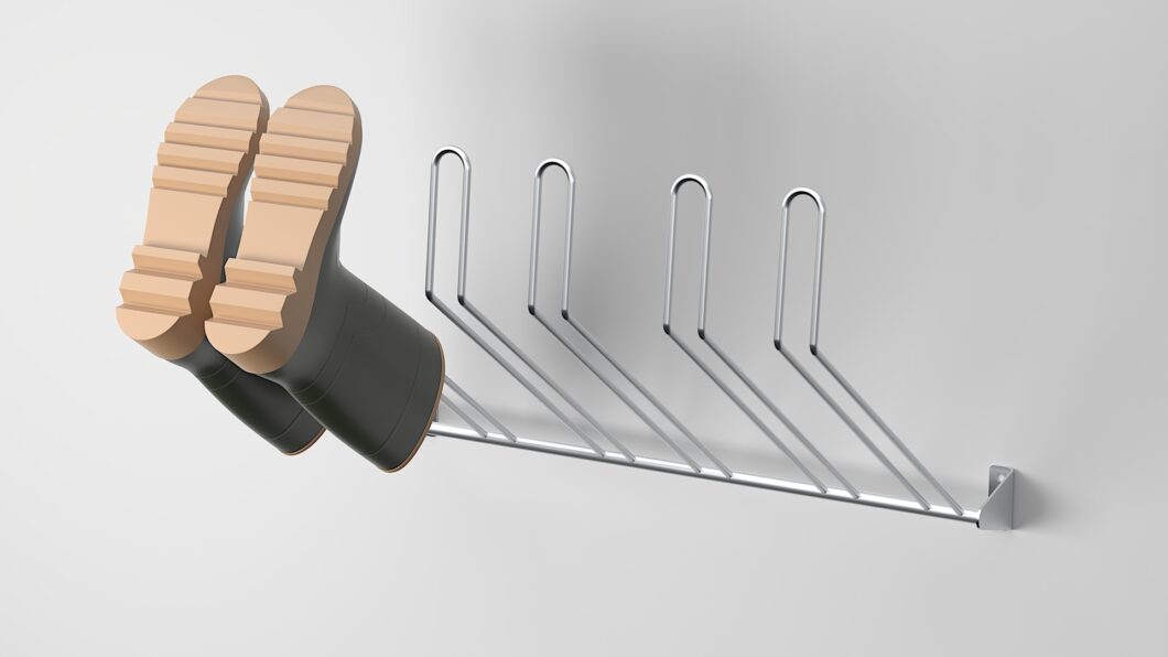 Stainless steel boot holder wall mounted 3 pair