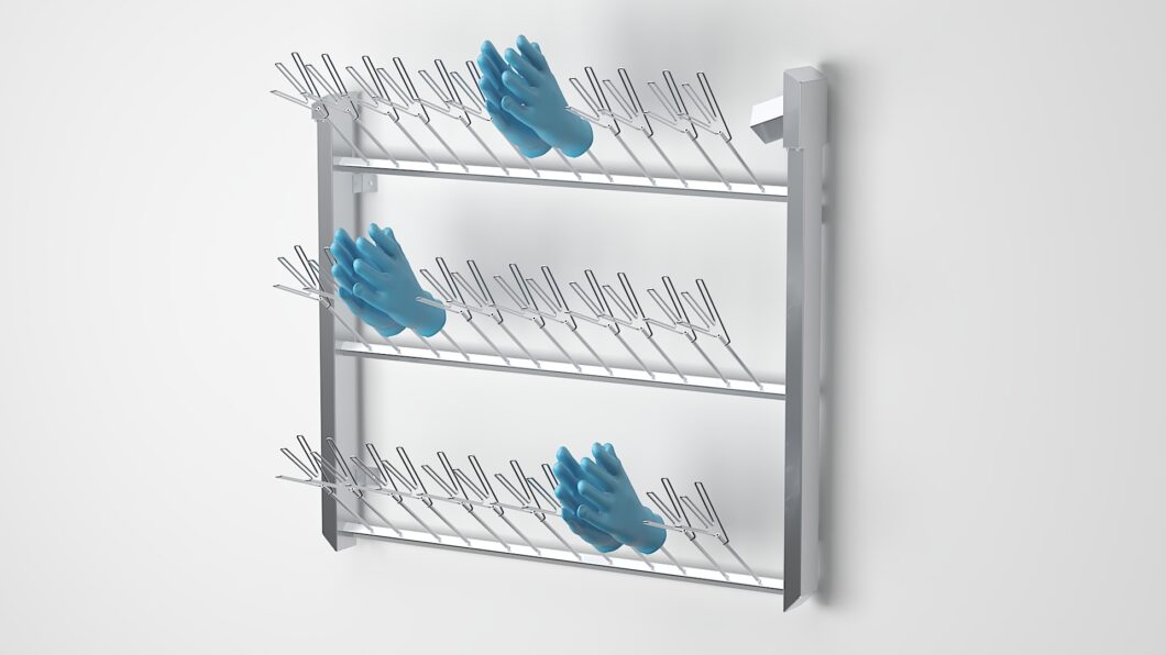Wall mounted glove dryer 18 pair stainless steel hygienic