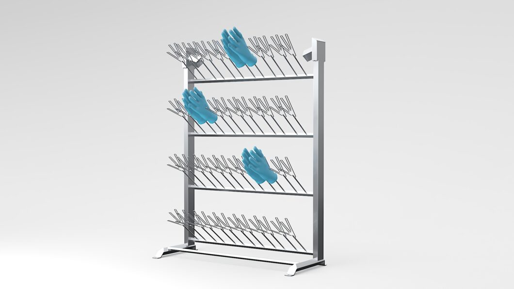 Floor standing glove dryer 24 pair stainless steel hygienic