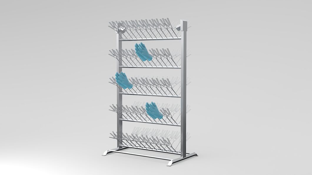 Stainless steel glove dryer 60 pair AISI 304