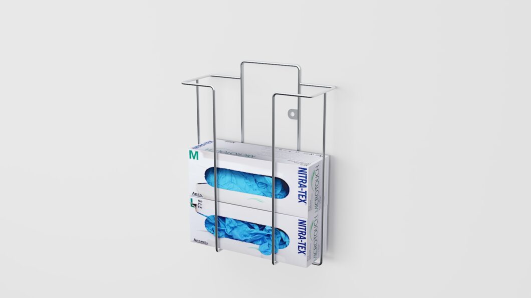 Glove box holder wall mounted stainless steel 3 boxes