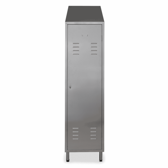 Stainless steel dressing room cabinet 2 compartments sloped top