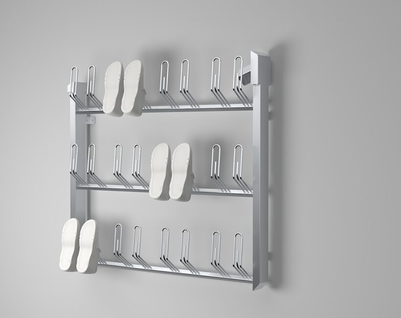 Stainless steel shoe dryer wall mounted 12 pair heated airflow